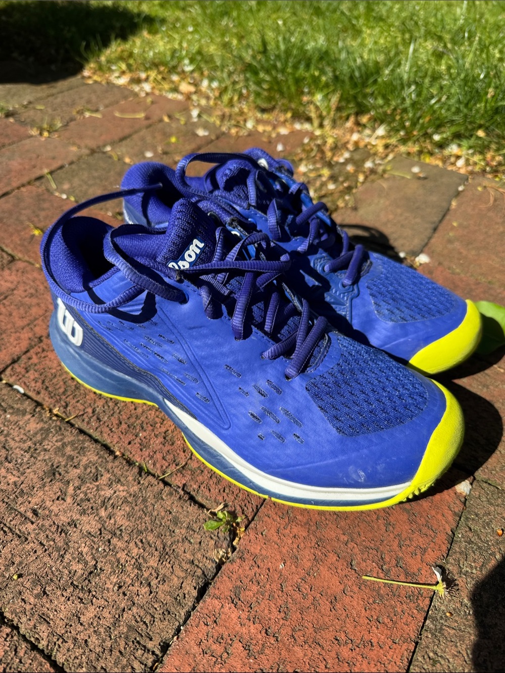 Wilson Royal Blue Tennis Shoes with Neon Yellow Accents